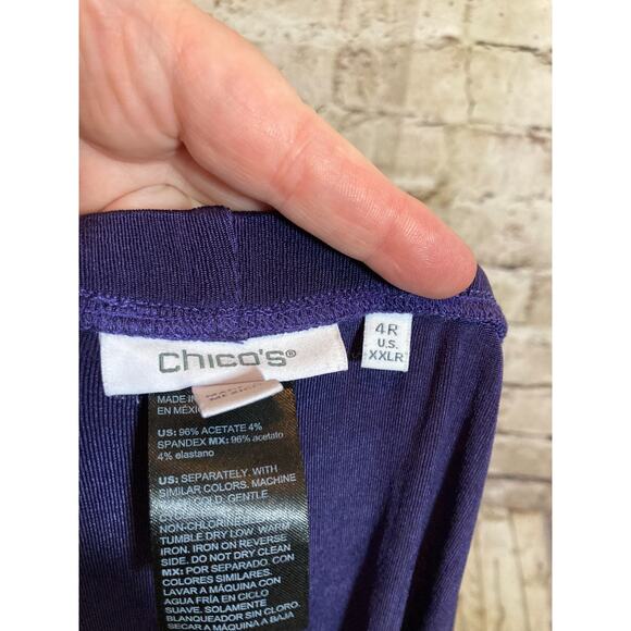 Chico's Slinky Pants Womens XXL Acetate Deep Purple Elastic Waist Ultra Stretch - Picture 14 of 15